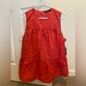 NWT watermelon colored sleeveless blouse